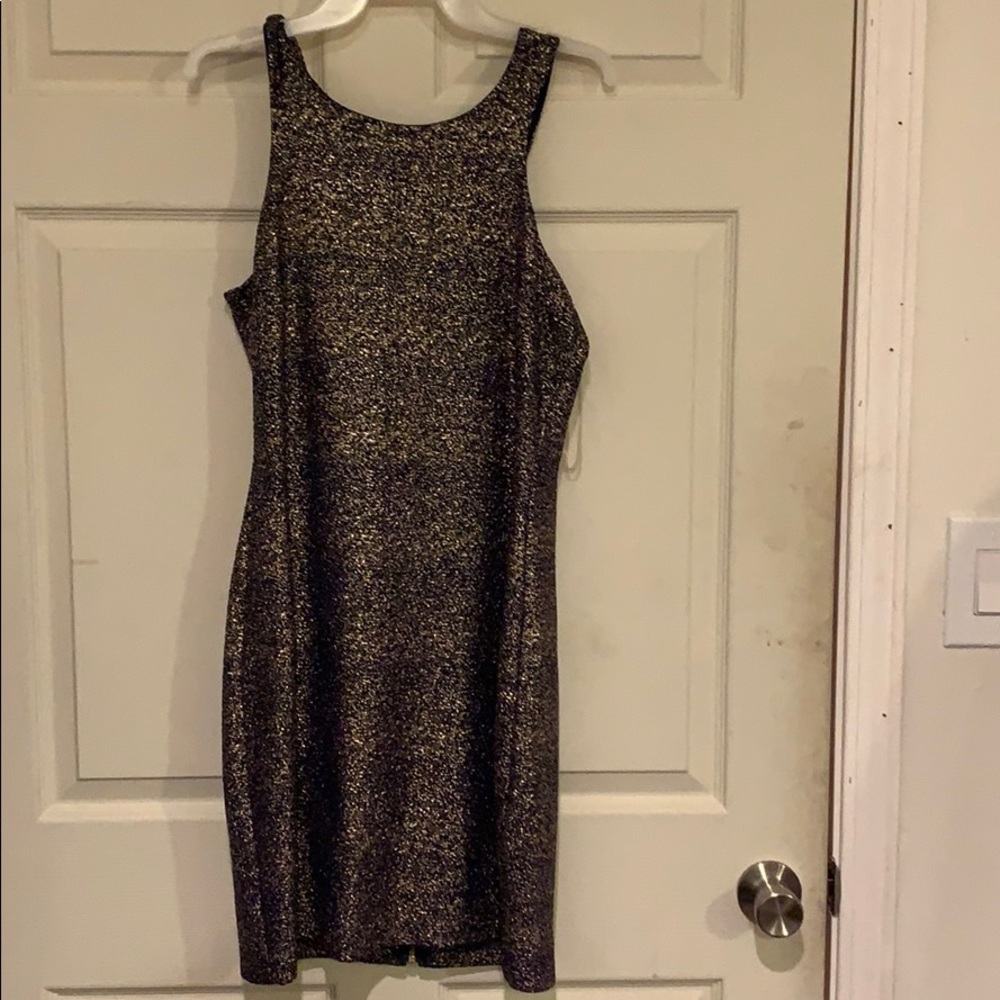 Blue and gold dress